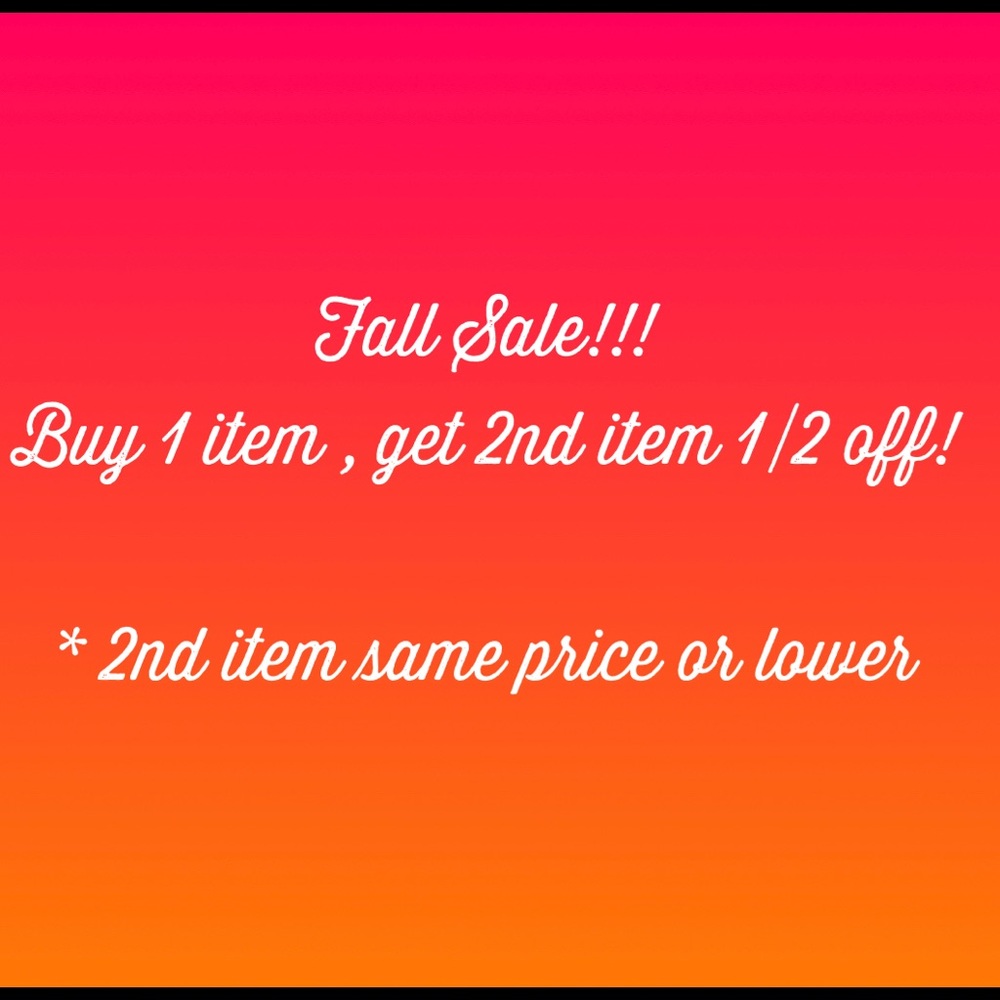 Buy one get one 1/2 off offer